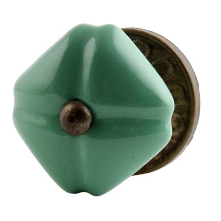 Solid Sage Green Mediium Square Ceramic Drawer Knob